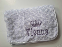 Load image into Gallery viewer, white full personalisation Rosebud Blanket
