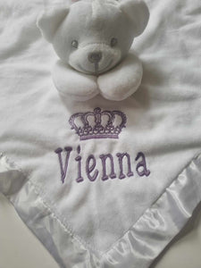 Personalised white bear Comforter