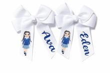 Load image into Gallery viewer, Personalised School Hair Bow Clips
