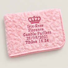 Load image into Gallery viewer, pink full personalisation Rosebud Blanket
