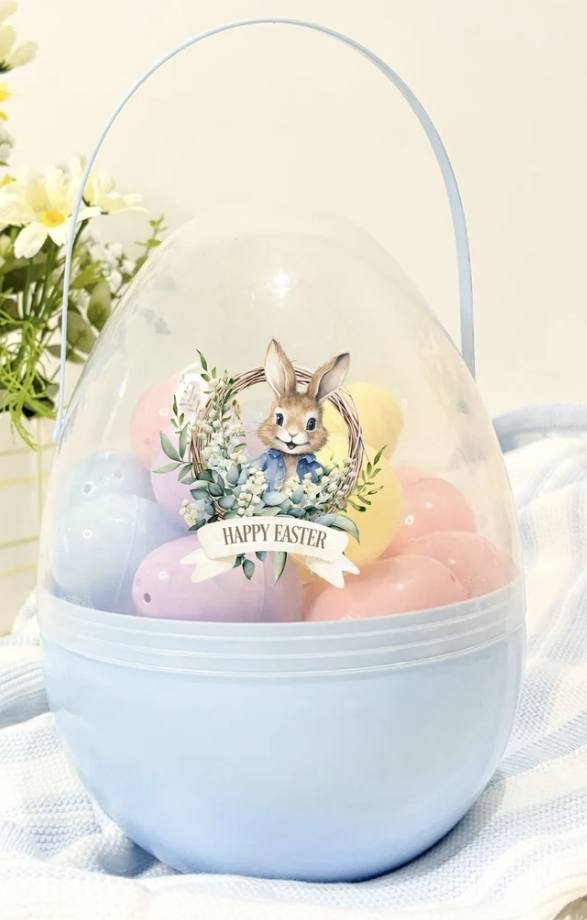 Blue Easter egg hunt set