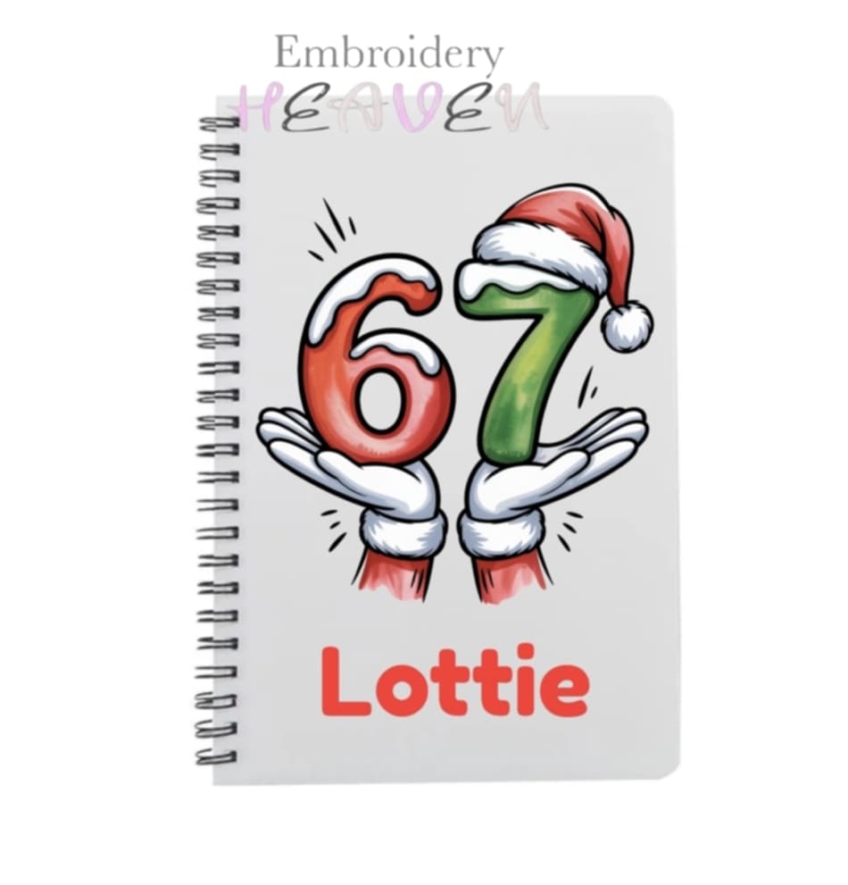 Custom 67 Notebook – Trendy Personalised Stationery