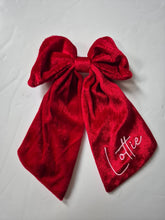 Load image into Gallery viewer, Personalised Red Velvet Bow
