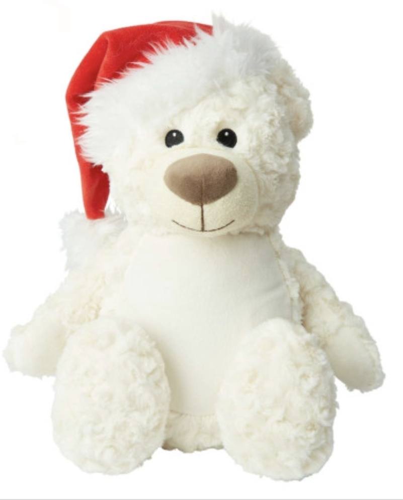Personalised Cream Santa Christmas Bear