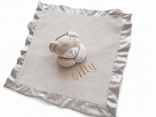 Load image into Gallery viewer, Personalised grey bear Comforter
