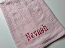 Load image into Gallery viewer, Pink Personalised Circular Baby Blanket
