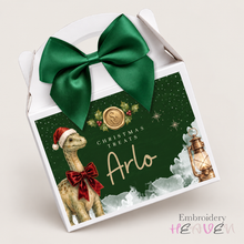 Load image into Gallery viewer, Personalised Dinosaur Christmas Empty Treat Box Festive Gift Box
