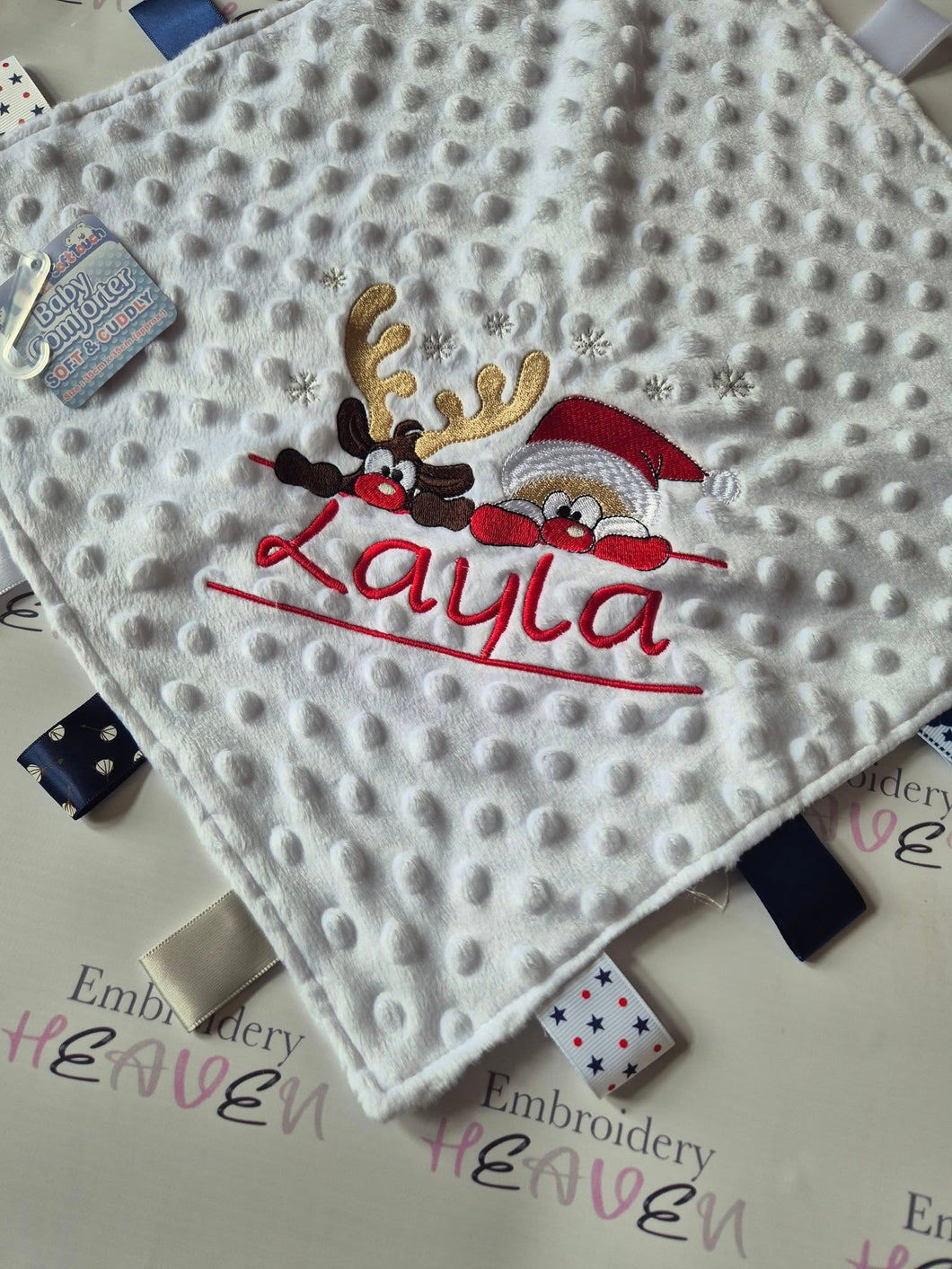 Personalised First Christmas Taggy Blanket