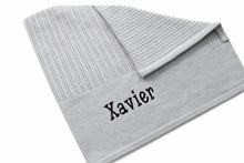 Load image into Gallery viewer, Grey Personalised Embroidered Circular Baby Blanket Comforter
