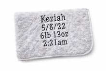 Load image into Gallery viewer, grey full personalised embroidered baby Rosebud Blanket comforter
