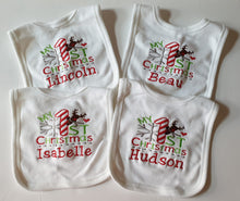 Load image into Gallery viewer, Baby’s Christmas Bib – Personalised Name
