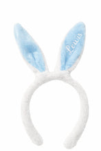 Load image into Gallery viewer, Personalised Blue bunny easter ears headband

