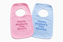 Load image into Gallery viewer, Personalised Baby Bib – Embroidered Name – Pink or Blue – Perfect Mother’s Day Gift
