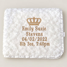 Load image into Gallery viewer, White Full Personalised Embroidered Rosebud Blanket Comforter
