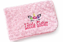 Load image into Gallery viewer, Embroidered Personalised Girl Unicorn Blanket Comforter Baby Gift
