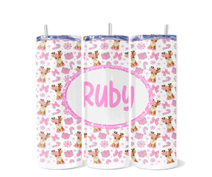 Pink Reindeer Tumbler