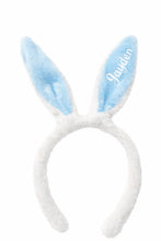 Load image into Gallery viewer, Personalised Blue bunny easter ears headband
