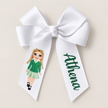 Load image into Gallery viewer, Personalised School Hair Bow Clips
