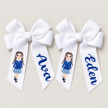 Load image into Gallery viewer, Personalised School Hair Bow Clips

