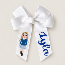 Load image into Gallery viewer, Personalised School Hair Bow Clips
