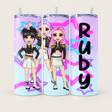 Load image into Gallery viewer, Purple KPOP inspired personalised Tumbler cup
