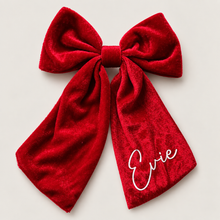 Load image into Gallery viewer, Personalised Red Velvet Bow
