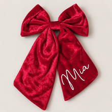 Load image into Gallery viewer, Personalised Red Velvet Bow
