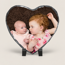 Load image into Gallery viewer, Heart Personalised Slate Photo memory gift
