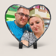 Load image into Gallery viewer, Heart Personalised Slate Photo memory gift

