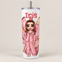 Load image into Gallery viewer, Pink Make-Up personalised girl Tumbler cup

