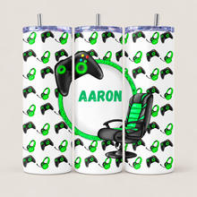 Load image into Gallery viewer, Green Gaming personalised Tumbler cup
