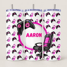 Load image into Gallery viewer, Pink Gaming personalised Tumbler cup
