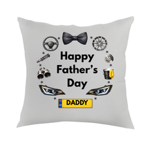 Load image into Gallery viewer, Personalised Car Lover Father’s Day Cushion – Custom Dad/Grandad Gift Pillow
