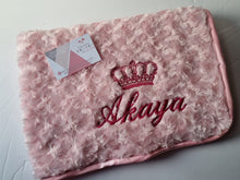 Load image into Gallery viewer, Pink Rosebud blanket NAME ONLY
