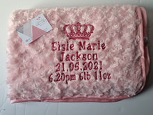 Load image into Gallery viewer, pink full personalisation Rosebud Blanket
