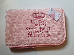 pink full personalisation Rosebud Blanket