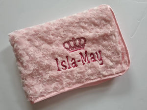 Pink Rosebud blanket NAME ONLY