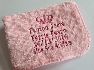 pink full personalisation Rosebud Blanket