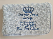 Load image into Gallery viewer, Blue full personalisation Rosebud Blanket
