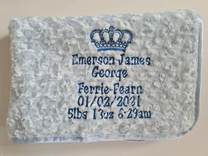 Blue full personalisation Rosebud Blanket