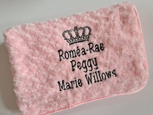 pink full personalisation Rosebud Blanket