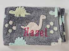Load image into Gallery viewer, Dinosaur Blanket. NAME only
