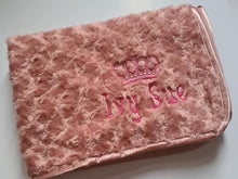 Load image into Gallery viewer, Rose Gold Rosebud blanket NAME ONLY
