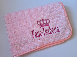 Pink Rosebud blanket NAME ONLY
