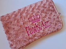 Load image into Gallery viewer, Rose Gold Rosebud blanket NAME ONLY
