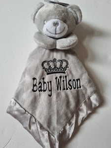 Personalised grey bear Comforter