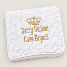 Load image into Gallery viewer, White Full Personalised Embroidered Rosebud Blanket Comforter
