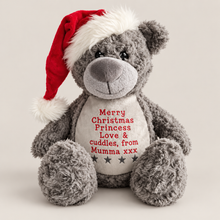 Load image into Gallery viewer, Personalised Christmas Grey Teddy Bear
