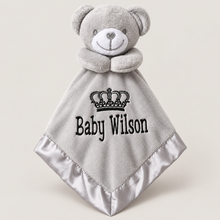 Load image into Gallery viewer, Personalised grey bear Comforter

