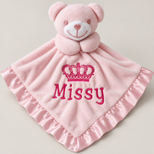 Load image into Gallery viewer, Personalised pink bear Comforter
